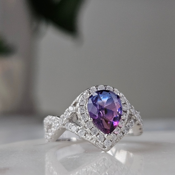 Pink & Purple Tourmarine Gemstone Ring, 925 Sterling Silver - Picture 2 of 4